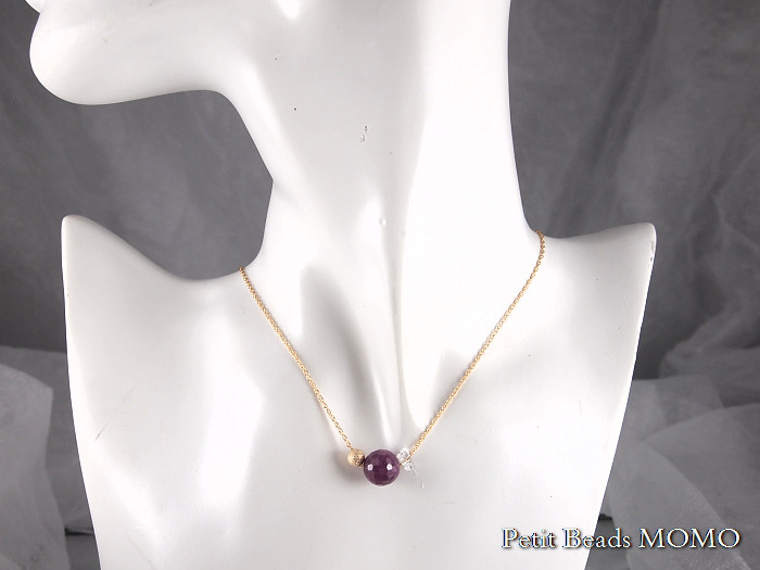 願いが叶う？勝利と恋愛の成就を呼ぶ？【素晴らしい輝き】レアな大粒ルビー＆水晶～14KGFネックレス～限定販売