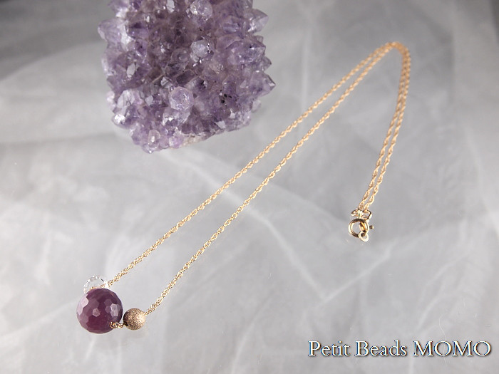 願いが叶う？勝利と恋愛の成就を呼ぶ？【素晴らしい輝き】レアな大粒ルビー＆水晶～14KGFネックレス～限定販売