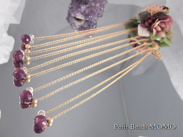 願いが叶う？勝利と恋愛の成就を呼ぶ？【素晴らしい輝き】レアな大粒ルビー＆水晶～14KGFネックレス～限定販売