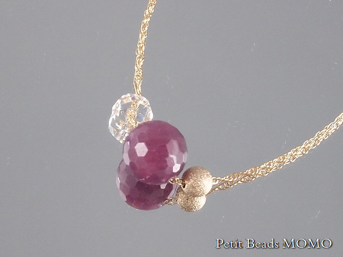願いが叶う？勝利と恋愛の成就を呼ぶ？【素晴らしい輝き】レアな大粒ルビー＆水晶～14KGFネックレス～限定販売