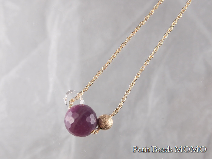 願いが叶う？勝利と恋愛の成就を呼ぶ？【素晴らしい輝き】レアな大粒ルビー＆水晶～14KGFネックレス～限定販売