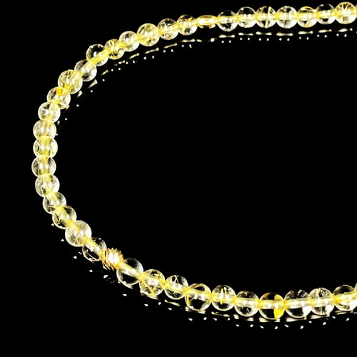 キラキラ輝くルチルとK18が最高】4ミリ ゴールドルチル K18