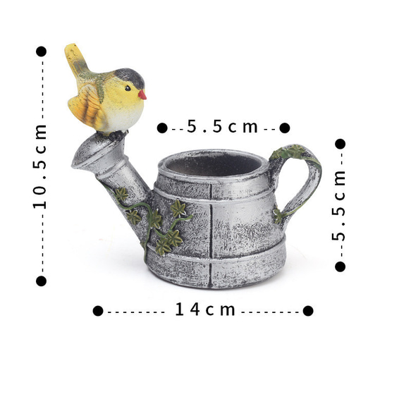 植木鉢 小型 かわいい鳥シャワーヘッド 卓上用 多肉植物用フラワーポット ペンホルダー 花器 収納 装飾品 5枚目の画像