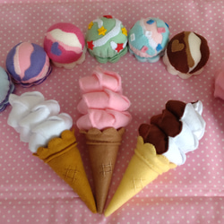 フェルトままごと☆アイス ソフトクリーム☆ご注文受付ページ おもちゃ 