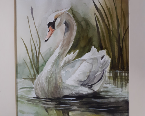 油彩画 白鳥のいる湖 油彩画 白鳥のいる湖 油彩）白鳥のいる湖 | Yui