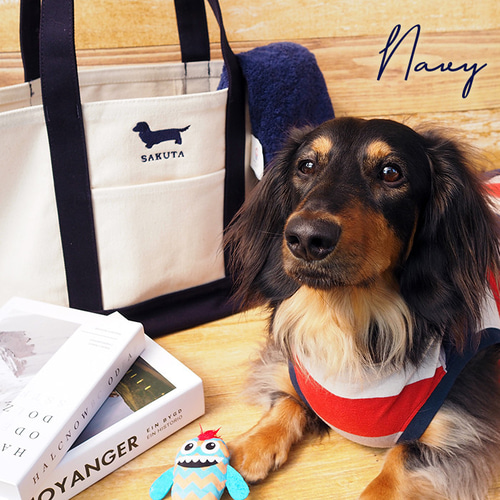 ドッグシルエット バイカラートートバッグ Mサイズ 誕生日プレゼント