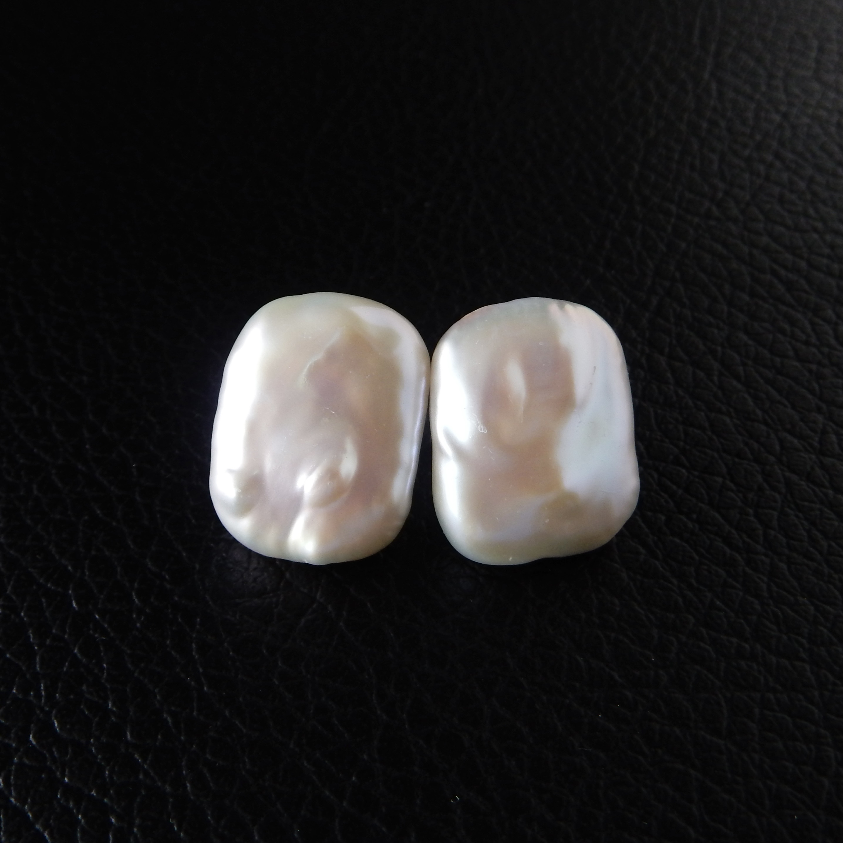 〖スクエア〗淡水パールスタッドピアス/イヤリング 14kgf【1306】