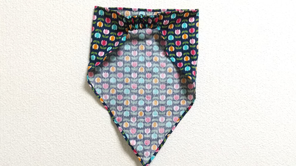 チューリップ　子供用三角巾　ゴム紐付 6枚目の画像