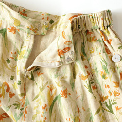 コットンリネン　花柄　ダブルガーゼ　スカート 8枚目の画像