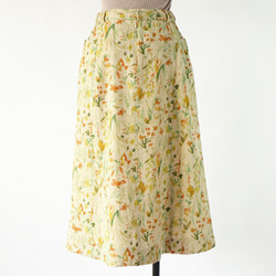 コットンリネン　花柄　ダブルガーゼ　スカート 6枚目の画像
