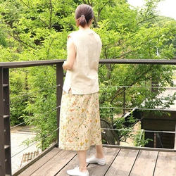 コットンリネン　花柄　ダブルガーゼ　スカート 15枚目の画像