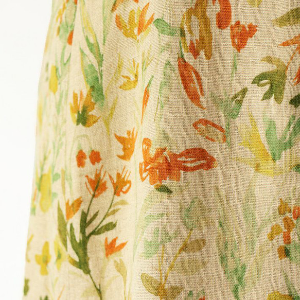 コットンリネン　花柄　ダブルガーゼ　スカート 9枚目の画像