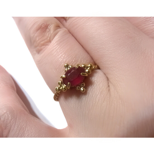 ルビー アンティーク風粒金リング 指輪・リング Luciole