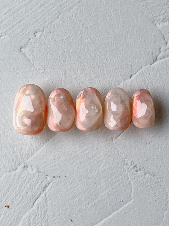 ネイルチップ オーダー ニュアンス うるうる もやもや ぷっくり 現品限り】 うるつやオーロラネイル 氷ネイル ぷっくりネイル