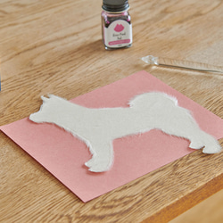 美濃和紙で犬の毛並みを表現／グリーティングカード Washi犬 2枚目の画像