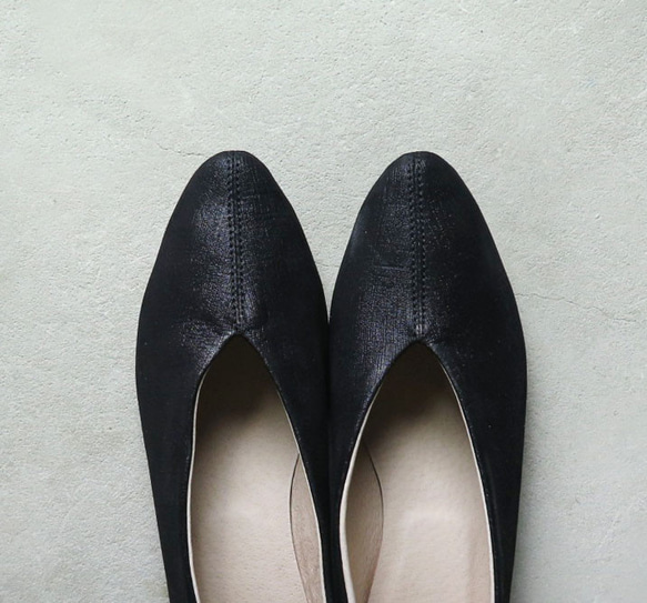 【人氣黑色系列！ ] Kasuri 黑色皮革高跟鞋❄︎日本製造❄︎ 第7張的照片