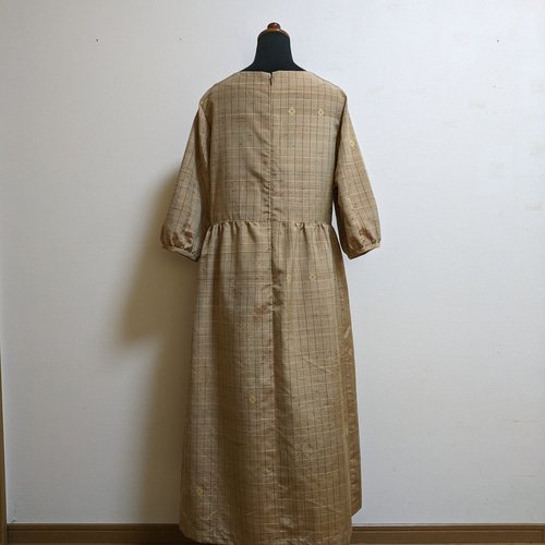 着物リメイクワンピース3365 ④Kimono transformed into a one-piece dress! We explain how
