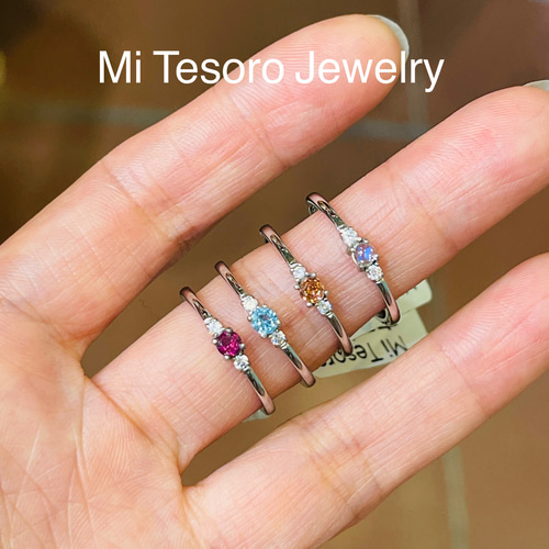 Mi Tesoro 天然石 リング-デイリーリング-トパーズ/ローズガーネット 