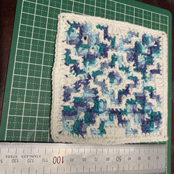 【かぎ針編みコースター】モザイク編み　2枚セット② 2枚目の画像