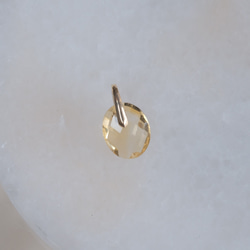 Citrine charm K10YG　シトリン　天然石ネックレスチャーム　イエロー 8枚目の画像