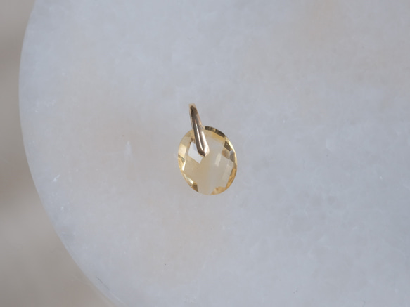 Citrine charm K10YG　シトリン　天然石ネックレスチャーム　イエロー 8枚目の画像