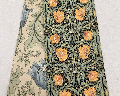 ウィリアムモリス ピンパーネル アネモネ 半幅帯 リバーシブル るり