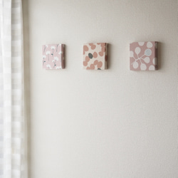 3 件組 12 x 12 公分小布面板 [粉紅色] Kakushikukka 蝴蝶圓葉 第2張的照片