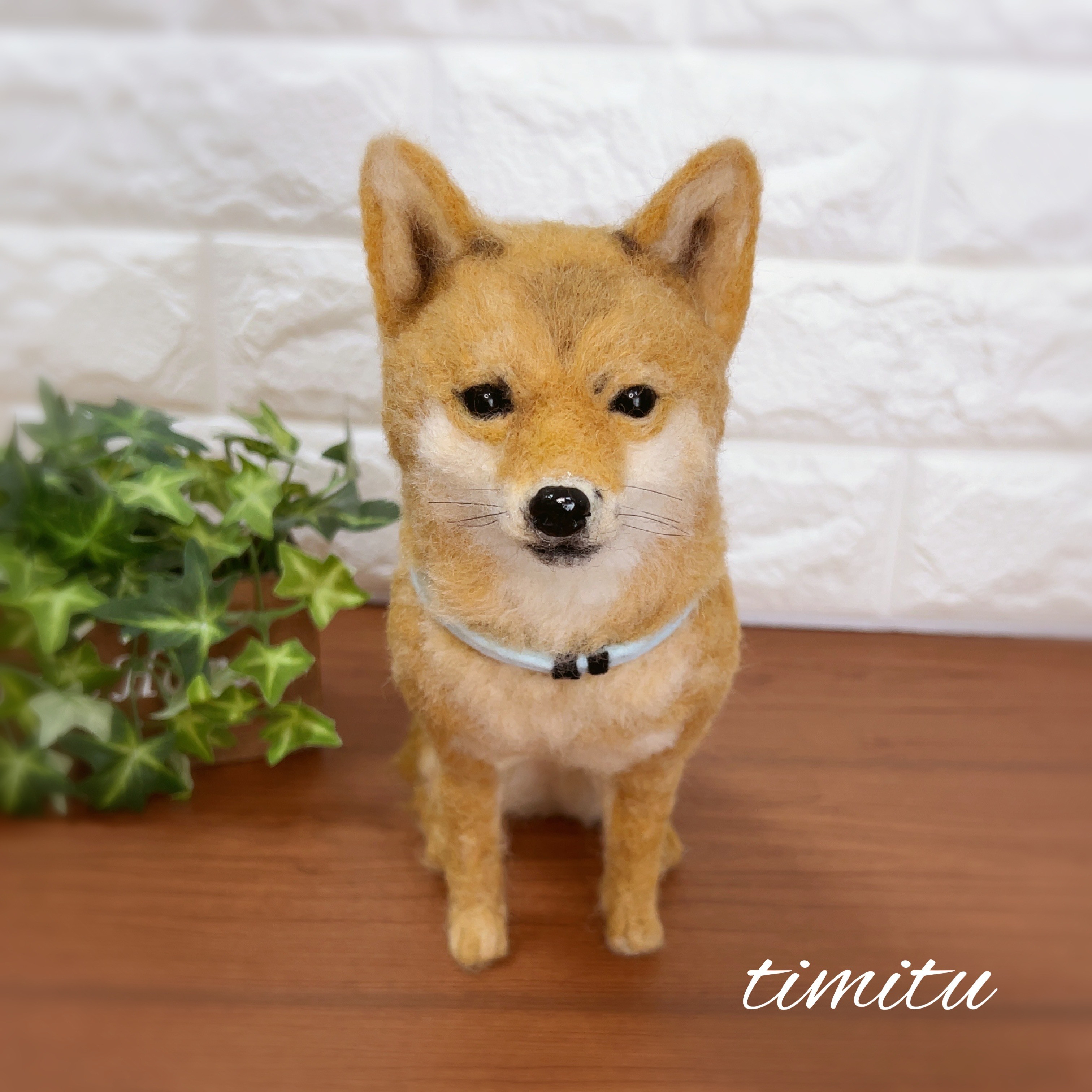 羊毛フェルト 味わい深い ハンドメイド 【パピヨン】ぬいぐるみ 世界に 