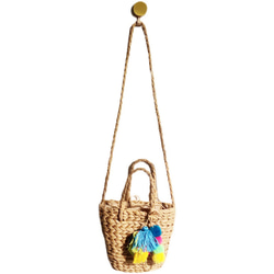 【受注制作】かごバッグ ショルダー ラタン柳の蔓 ハンド手作りバッグ ビーチバッグ サマー 旅行 編みバッグ 7枚目の画像
