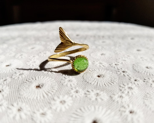 夏向け！メキシコオパール24kgpマーメイドテールリング 夏向け！メキシコオパール24kgpマーメイドテールリング