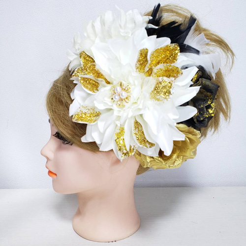 25 髪飾り 成人式 結婚式 卒業式 ヘアーアクセサリー 白 金 ゴールド