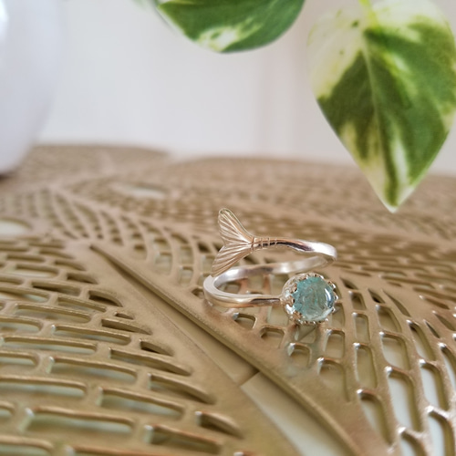 マーメイドテール】sky blue×brass silver color とろける