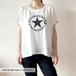 ★アンティークスターTシャツ★カフェロゴ風ドルマンスリーブTシャツ 2枚目の画像