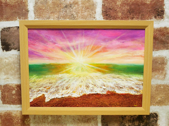 最新最全のをすべて 絵画【波と夕暮れ】 油絵 絵画 16166241｜Creema 通販 HR 絵画