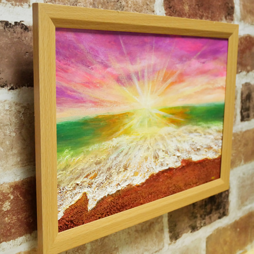 油絵 絵画【波と夕暮れ】 絵画 HR 通販 16166241｜Creema