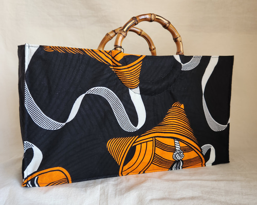 アフリカ布で作ったバンブートートバッグ