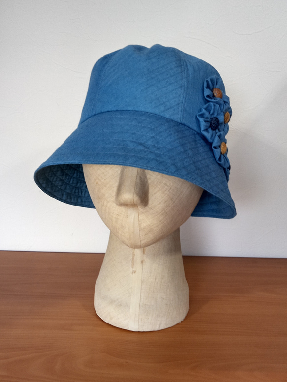 藍染の帽子・花 4枚目の画像
