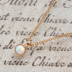 ホワイトオパールネックレス/10月誕生石 希望の石 華奢ゴールド