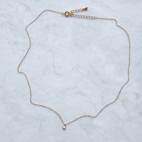 ホワイトオパールネックレス/10月誕生石 希望の石 華奢ゴールド