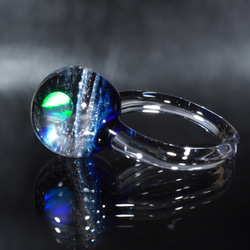 玻璃宇宙蛋白石戒指 [安田硝子] 第15張的照片