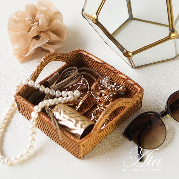 ◆翌日出荷◆　持ち手付きスクエアトレイ♪プレゼントにも最適！ 小物入れ Ａ０６ 7枚目の画像