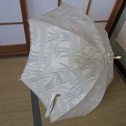 手織り・真綿紬の日傘（傘袋付き） 2枚目の画像