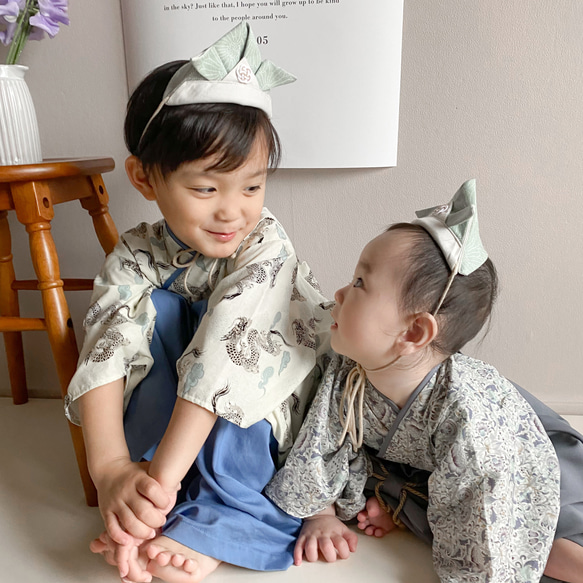 人氣No.1【特輯】可輕鬆佩戴的布質安全帽（非洲菊）❀ 布質安全帽兒童節端午節嬰兒禮物禮物 第4張的照片