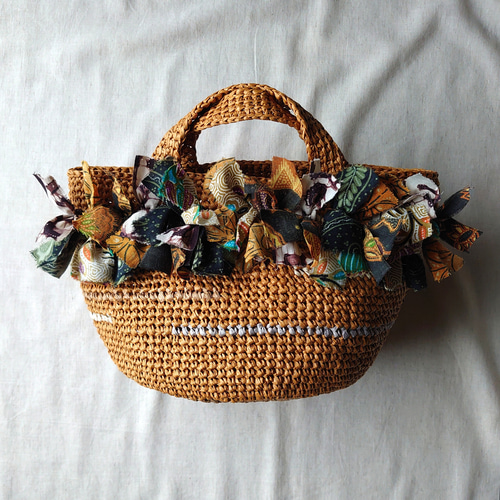 46214★夏 ラドロー カゴバッグ フリンジ 籐 ラタン×レザー バケット 46214☆夏 ラドロー カゴバッグ フリンジ 籐 ラタン×レザー バケット