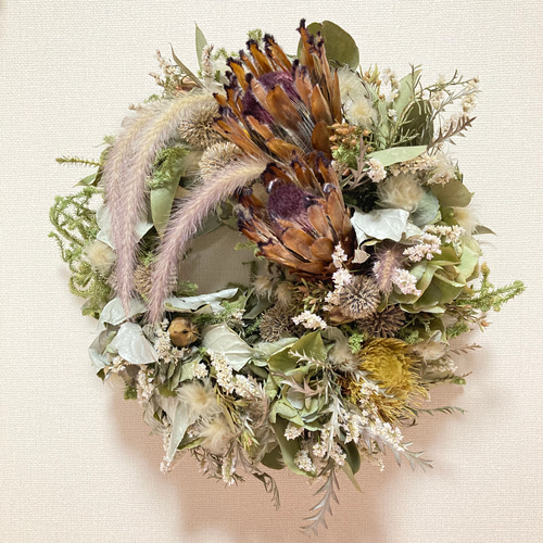 ボタニカル紫陽花リース 35cm リース malay_roseyvespiaget 通販