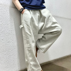 【SALE】サルエルパンツ101　薄ブルー×ホワイトデニム 1枚目の画像