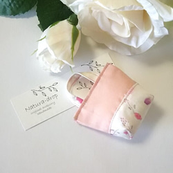 ミニミニバッグ型キーチャーム・ピンクの花柄・AorB　＃n154 8枚目の画像