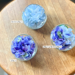 [紫陽花のガラスボールアレンジ]Mサイズ/カラー4種/アーティフィシャルフラワー 10枚目の画像