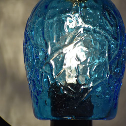 ◆送料無料◆吹きガラス卓上ランプ　鉄スタンド（ミニ）【アイスカット　スカイ】 5枚目の画像