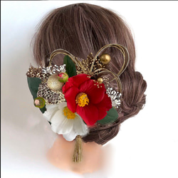 A 髪飾り ウエディング 成人式 卒業式 入園式 送料無料》椿の髪飾り 卒業式 入学式 成人式 結婚式 袴 浴衣 夏祭り